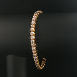 14k Yellow Gold and 1.50cttw Diamond Vintage Solid Link Bracelet 7.25"