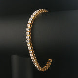 14k Yellow Gold and 1.50cttw Diamond Vintage Solid Link Bracelet 7.25"