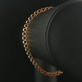 14k Yellow Gold and 1.50cttw Diamond Vintage Solid Link Bracelet 7.25"
