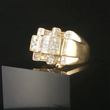 14k Yellow Gold and 1.75cttw Diamond Men's Large Ring Size 11