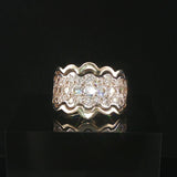 14k White Gold and 1cttw Diamond Vintage Ladies Band Ring Size 8