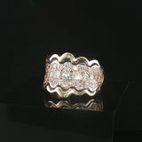 14k White Gold and 1cttw Diamond Vintage Ladies Band Ring Size 8