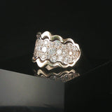 14k White Gold and 1cttw Diamond Vintage Ladies Band Ring Size 8