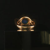 14k Yellow Gold Bezel Set Opal and Diamond Solid Heavy Ring Size 5.25