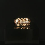 10k Yellow Gold and Diamond Vintage Nugget Ring Size 8.5