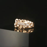 10k Yellow Gold and Diamond Vintage Nugget Ring Size 8.5