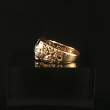 10k Yellow Gold and Diamond Vintage Nugget Ring Size 8.5