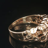 10k Yellow Gold and Diamond Vintage Nugget Ring Size 8.5
