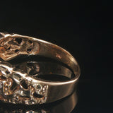 10k Yellow Gold and Diamond Vintage Nugget Ring Size 8.5