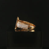 10k Yellow Gold and 0.70cttw Pave Diamond Square Ring Size 8