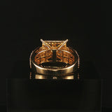 10k Yellow Gold and 0.70cttw Pave Diamond Square Ring Size 8