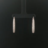 18k White Gold and 3.50cttw Pave Set Diamond Hoop Earrings 1.25"
