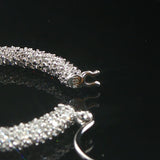 18k White Gold and 3.50cttw Pave Set Diamond Hoop Earrings 1.25"
