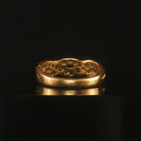 18k Yellow Gold Emerald and 0.32cttw Diamond Braided Band Ring Size 7