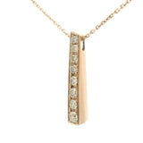 18k Rose Gold and 0.85ct Diamond Bar Pendant Necklace 20"