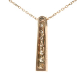 18k Rose Gold and 0.85ct Diamond Bar Pendant Necklace 20"