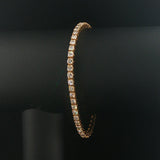 14k Yellow Gold and 6cttw Diamond Solid Vintage Tennis Bracelet 7"