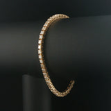 14k Yellow Gold and 6cttw Diamond Solid Vintage Tennis Bracelet 7"