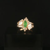 14k Yellow Gold Emerald and 0.75cttw Diamond Ladies Ring Size 8.5