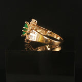 14k Yellow Gold Emerald and 0.75cttw Diamond Ladies Ring Size 8.5