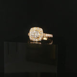 Neil Lane 14k Yellow Gold 1.40cttw Diamond Cushion Halo Engagement Ring Size 6.5