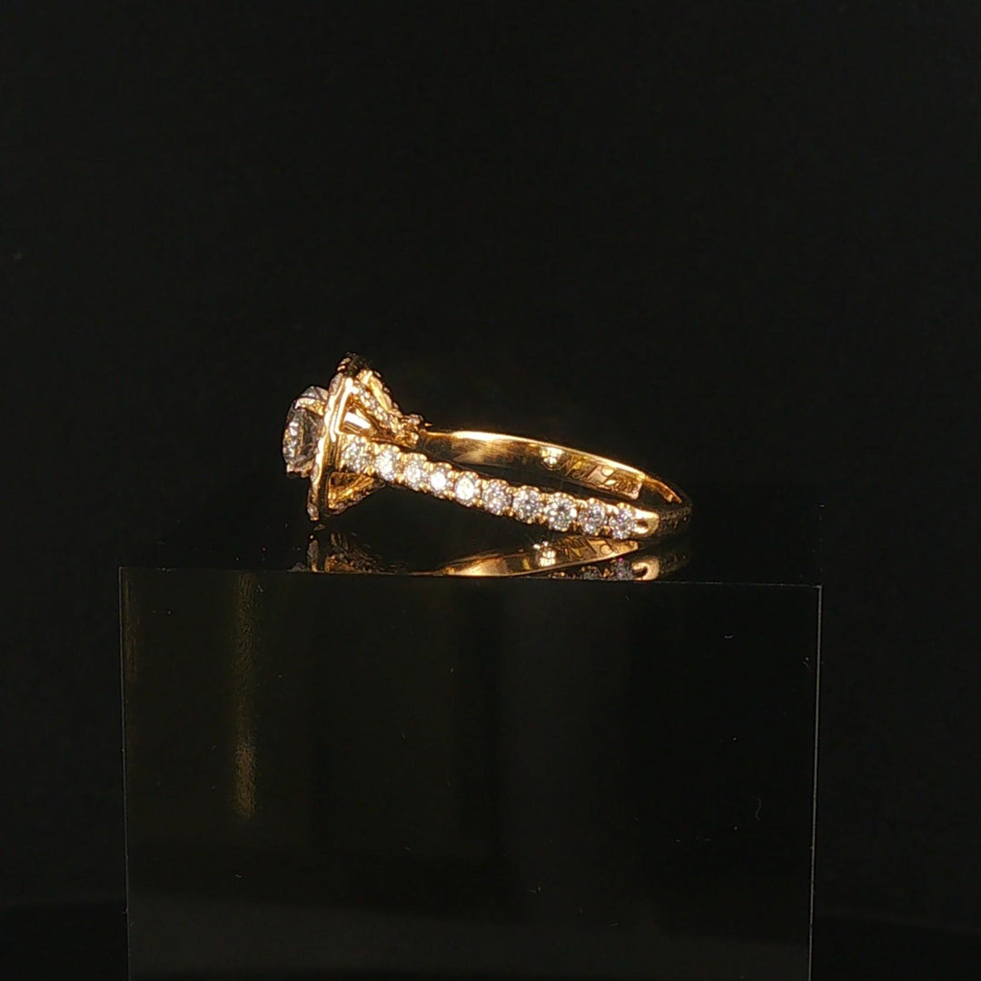 Neil Lane 14k Yellow Gold 1.40cttw Diamond Cushion Halo Engagement Ring Size 6.5