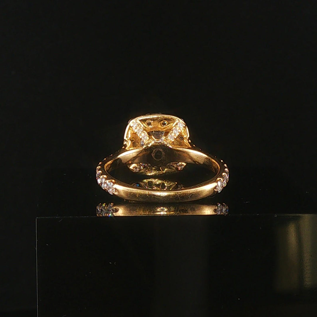 Neil Lane 14k Yellow Gold 1.40cttw Diamond Cushion Halo Engagement Ring Size 6.5