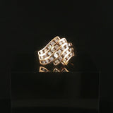 14k Yellow Gold and 1cttw Diamond Vintage Ladies Fancy Band Ring Size 8.5