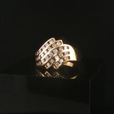 14k Yellow Gold and 1cttw Diamond Vintage Ladies Fancy Band Ring Size 8.5
