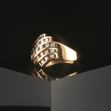 14k Yellow Gold and 1cttw Diamond Vintage Ladies Fancy Band Ring Size 8.5