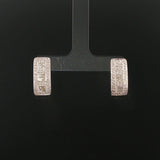 14k White Gold and 1cttw Pave Diamond Hoop Earrings