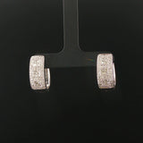 14k White Gold and 1cttw Pave Diamond Hoop Earrings