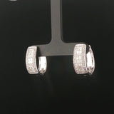14k White Gold and 1cttw Pave Diamond Hoop Earrings