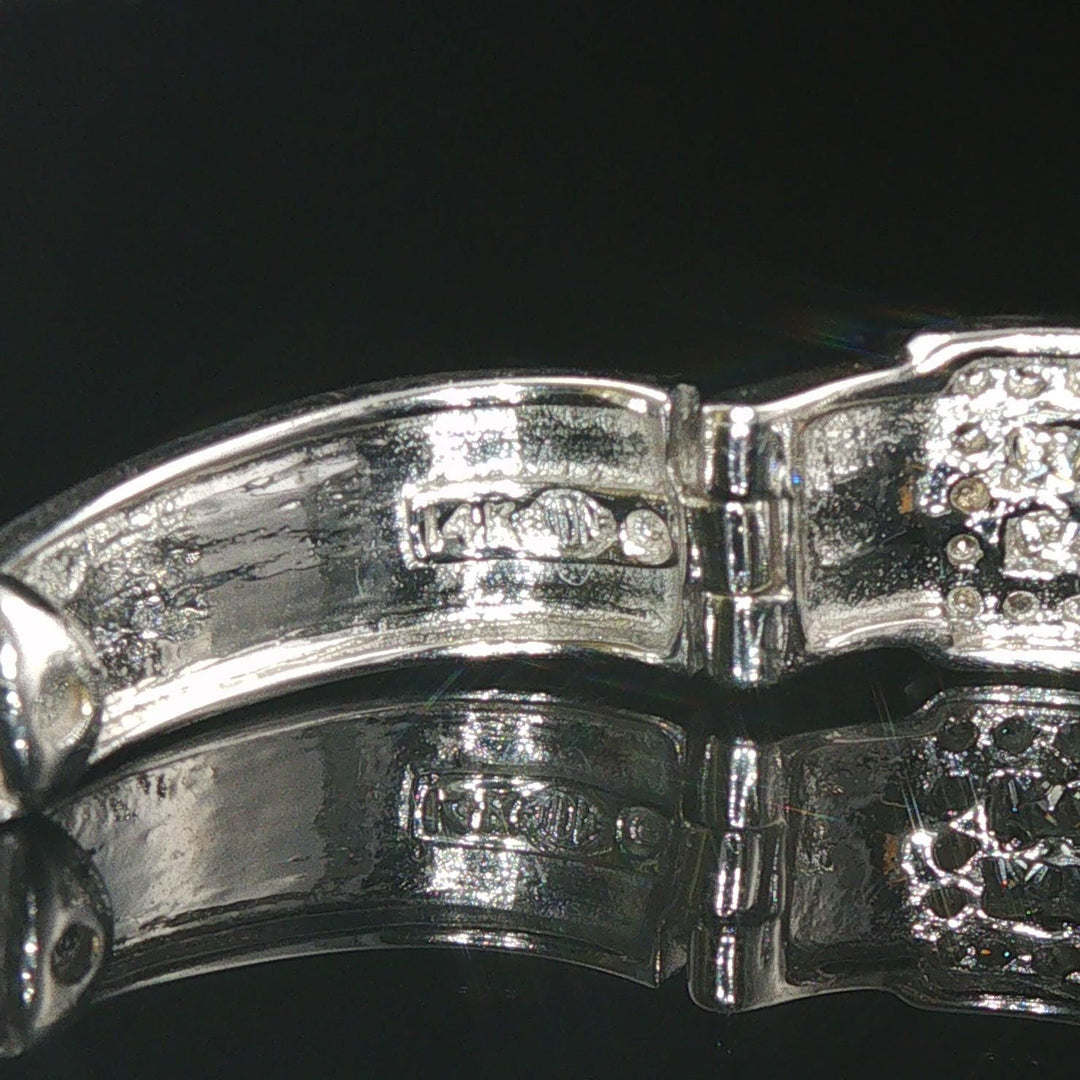 14k White Gold and 1cttw Pave Diamond Hoop Earrings