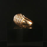 14k Yellow Gold and 0.75cttw Diamond Vintage Domed Bombe Ring Size 6