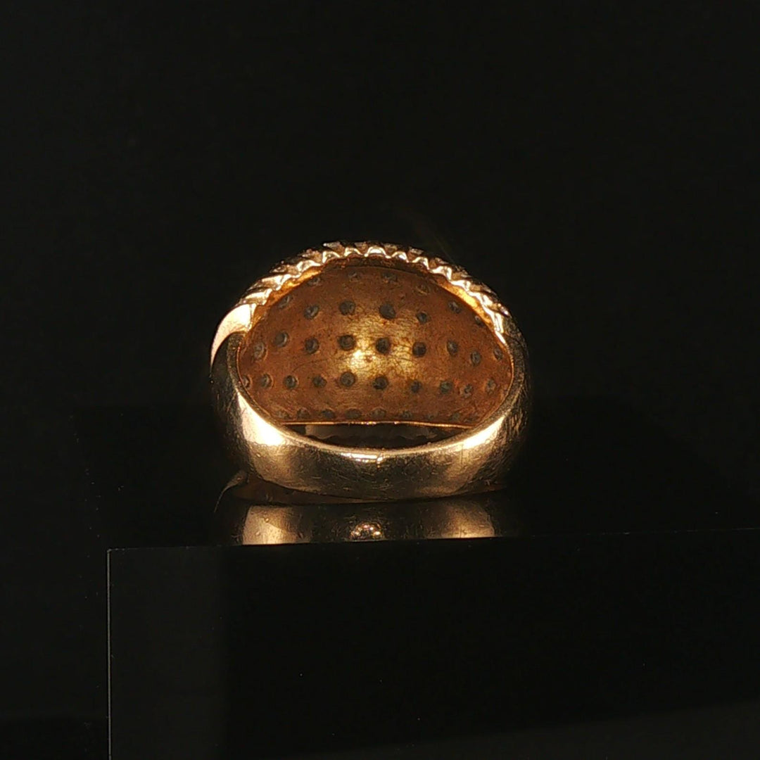 14k Yellow Gold and 0.75cttw Diamond Vintage Domed Bombe Ring Size 6