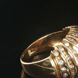 14k Yellow Gold and 0.75cttw Diamond Vintage Domed Bombe Ring Size 6