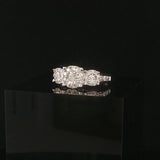 14k White and 0.75cttw Diamond Cluster Halo Ring Size 7