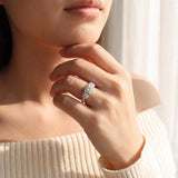 14k White and 0.75cttw Diamond Cluster Halo Ring Size 7