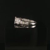 14k White and 0.75cttw Diamond Cluster Halo Ring Size 7
