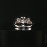 14k White and 0.75cttw Diamond Cluster Halo Ring Size 7
