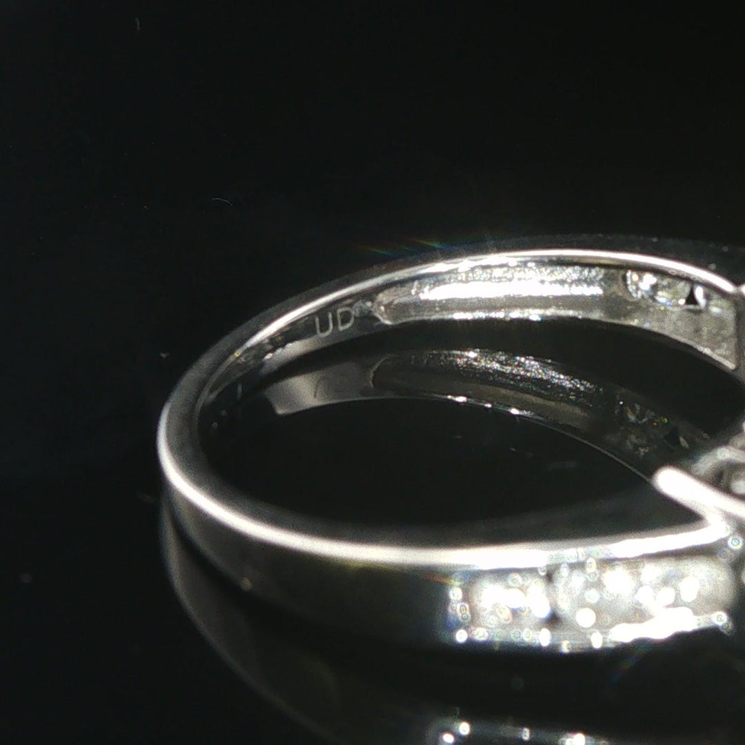 14k White and 0.75cttw Diamond Cluster Halo Ring Size 7