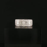 14k White Gold and 1cttw Pave Diamond Ladies Band Ring Size 9