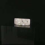 14k White Gold and 1cttw Pave Diamond Ladies Band Ring Size 9