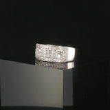 14k White Gold and 1cttw Pave Diamond Ladies Band Ring Size 9