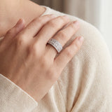 14k White Gold and 1cttw Pave Diamond Ladies Band Ring Size 9