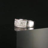 14k White Gold and 1cttw Pave Diamond Ladies Band Ring Size 9