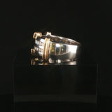 14k White and Yellow Gold 0.73cttw Diamond Men's Solid Ring Size 10.5