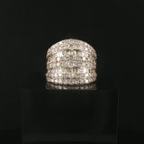10k Yellow Gold and 4.50cttw Round and Baguette Diamond Large Ring Size 9
