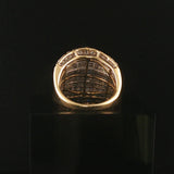 10k Yellow Gold and 4.50cttw Round and Baguette Diamond Large Ring Size 9